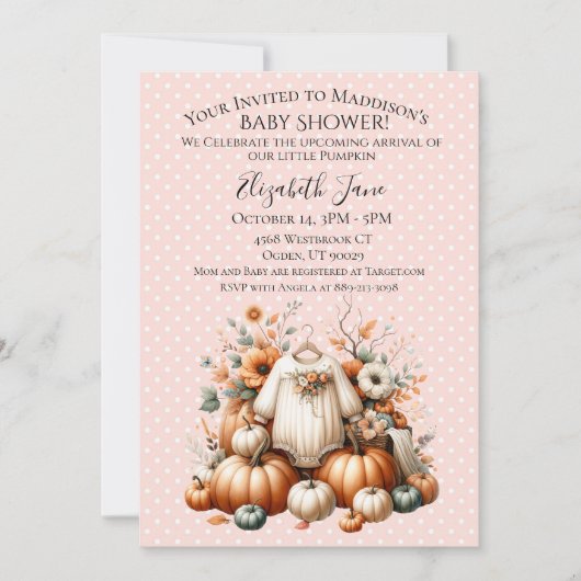 Invitation Notre Petit Citrouille (Devant)