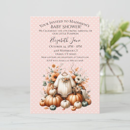 Invitation Notre Petit Citrouille (Debout devant)