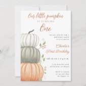 Invitation Notre Petit Citrouille 1er anniversaire (Devant)