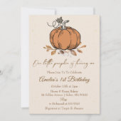 Invitation Notre Petit Citrouille 1er anniversaire (Devant)