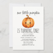 Invitation Notre Petit Citrouille 1er anniversaire Automne 1e (Devant)