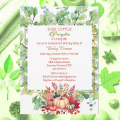 Invitation Notre petit Citrouille 1er anniversaire Green Fall