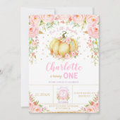 Invitation Notre petit Citrouille 1er premier anniversaire fi (Devant)