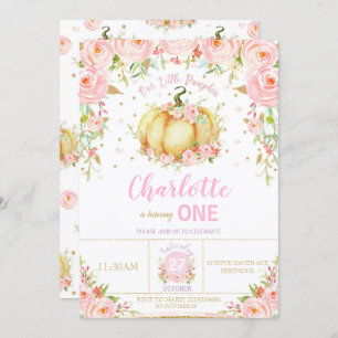 Invitation Notre petit Citrouille 1er premier anniversaire fi