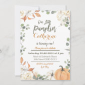 Invitation Notre Petit Citrouille 1er Premier Anniversaire Fi (Devant)