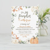 Invitation Notre Petit Citrouille 1er Premier Anniversaire Fi (Debout devant)