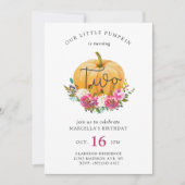Invitation Notre Petit Citrouille 2e anniversaire (Devant)