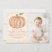 Invitation Notre petit Citrouille 2e anniversaire Photo (Devant)