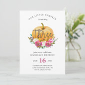 Invitation Notre Petit Citrouille 3e anniversaire (Debout devant)