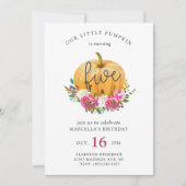 Invitation Notre Petit Citrouille 5e anniversaire (Devant)