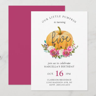 Invitation Notre Petit Citrouille 5e anniversaire