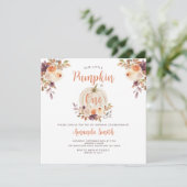 Invitation Notre Petit Citrouille a un Anniversaire Fleur Rus (Debout devant)