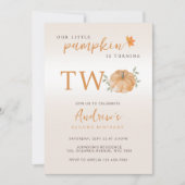 Invitation Notre Petit Citrouille Automne Automne 2e Annivers (Devant)