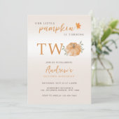 Invitation Notre Petit Citrouille Automne Automne 2e Annivers (Debout devant)