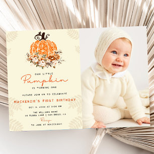 Invitation Notre Petit Citrouille Automne Automne Automne Flo
