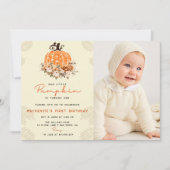 Invitation Notre Petit Citrouille Automne Automne Automne Flo (Devant)