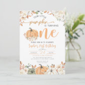Invitation Notre Petit Citrouille Automne Automne Automne Flo (Debout devant)