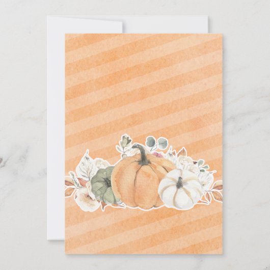 Invitation Notre Petit Citrouille Automne Automne Automne Flo (Dos)