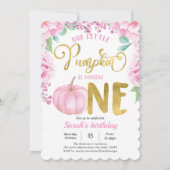 Invitation Notre Petit Citrouille, Automne Automne Fille 1er  (Devant)