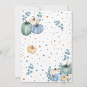 Invitation Notre petit Citrouille bleu automne fête d'anniver (Dos)