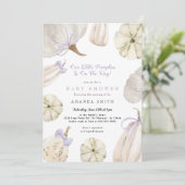 Invitation Notre petit Citrouille Bow Russe Baby shower (Debout devant)