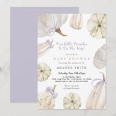 Invitation Notre petit Citrouille Bow Russe Baby shower (Devant / Derrière)