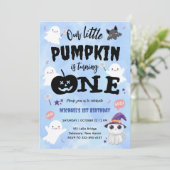 Invitation Notre petit Citrouille | Boy Halloween 1er anniver (Debout devant)
