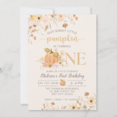 Invitation Notre Petit Citrouille Chute Citrouille Floral Ann (Devant)