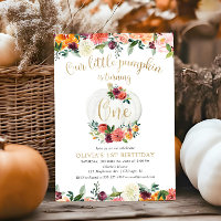 Notre petit citrouille chute floral bordeaux or