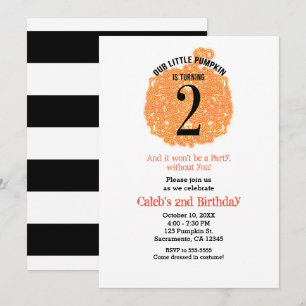 Invitation Notre Petit Citrouille DEUX 2e Fête d'anniversaire