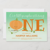 Invitation Notre petit Citrouille devient vert 1er anniversai (Devant)