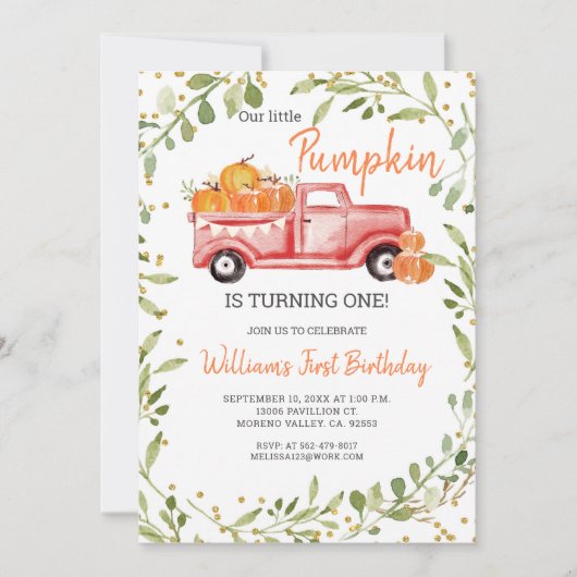 Invitation Notre petit Citrouille en devient un (Devant)