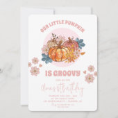 Invitation Notre Petit Citrouille Est Super 1er Anniversaire (Devant)