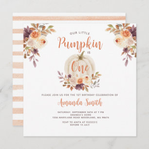 Invitation Notre Petit Citrouille Est Un Anniversaire Rustiqu