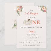 Invitation Notre petit Citrouille est une invitation, 1er ann (Devant / Derrière)