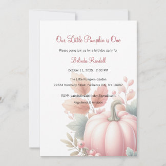 Invitation Notre petit Citrouille est une invitation, 1er ann