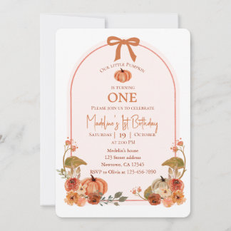 Invitation Notre Petit Citrouille Fait Son Anniversaire De Un
