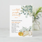 Invitation Notre Petit Citrouille fait un tour de verdure (Debout devant)