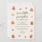 Invitation Notre Petit Citrouille Fête Son Anniversaire (Devant)