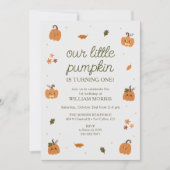 Invitation Notre Petit Citrouille Fête Son Anniversaire (Devant)