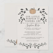Invitation Notre Petit Citrouille Fête Son Premier Anniversai (Devant / Derrière)