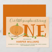 Invitation Notre petit Citrouille fête son premier anniversai (Devant / Derrière)