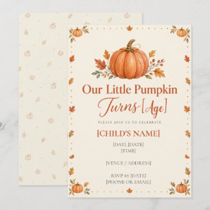 Invitation Notre Petit Citrouille Fête Son Premier Anniversai