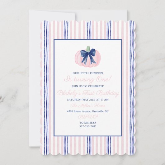 Invitation Notre petit citrouille grandmillénariste précoce m (Devant)