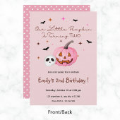 Invitation Notre petit Citrouille Halloween Anniversaire rose