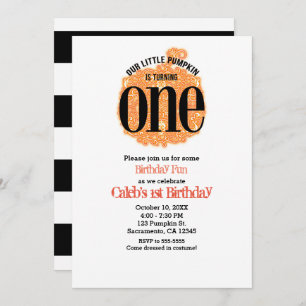 Invitation Notre Petit Citrouille ONE 1ère fête d'anniversair