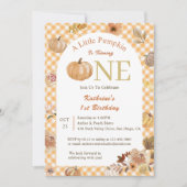 Invitation Notre Petit Citrouille Orange Automne 1er Annivers (Devant)
