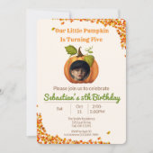 Invitation Notre petit Citrouille photo d'anniversaire (Devant)