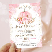Invitation Notre petit Citrouille | Pink Gold Girl 3e anniver