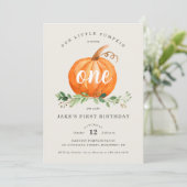 Invitation Notre petit Citrouille premier anniversaire (Debout devant)